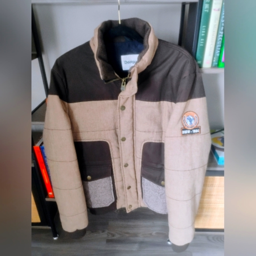 Wool And Tweed Arctic Explorer Desigual Puffer Embroidered Patch Coat